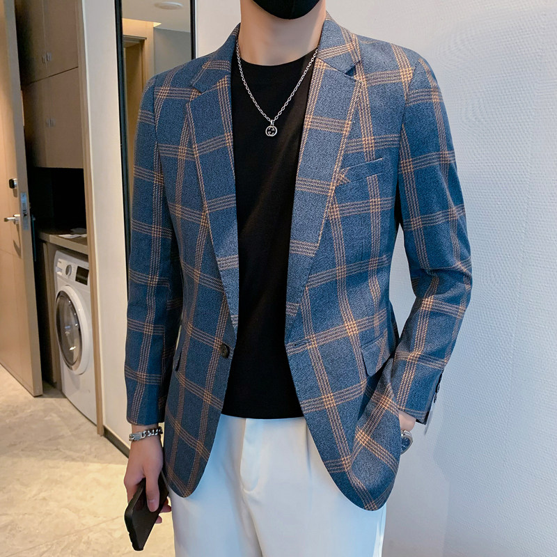 模特图-男士休闲西服韩版修身西装单西外套F6130P165,男装西服套装,电商D216