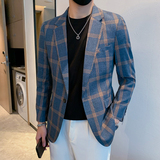 模特图-男士休闲西服韩版修身西装单西外套F6130P165，男装西服套装，电商D216
