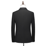 支架图新款男士西服套装青果领西装三件套礼服款套装6901P310，男装西服套装，电商D216