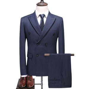 送领带-(S-5XL)男士双排扣西服套装三件套6031P290,男装西服套装,电商D216