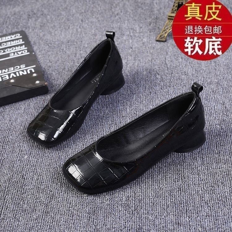 2025方头浅口春新款瓢鞋女鞋粗