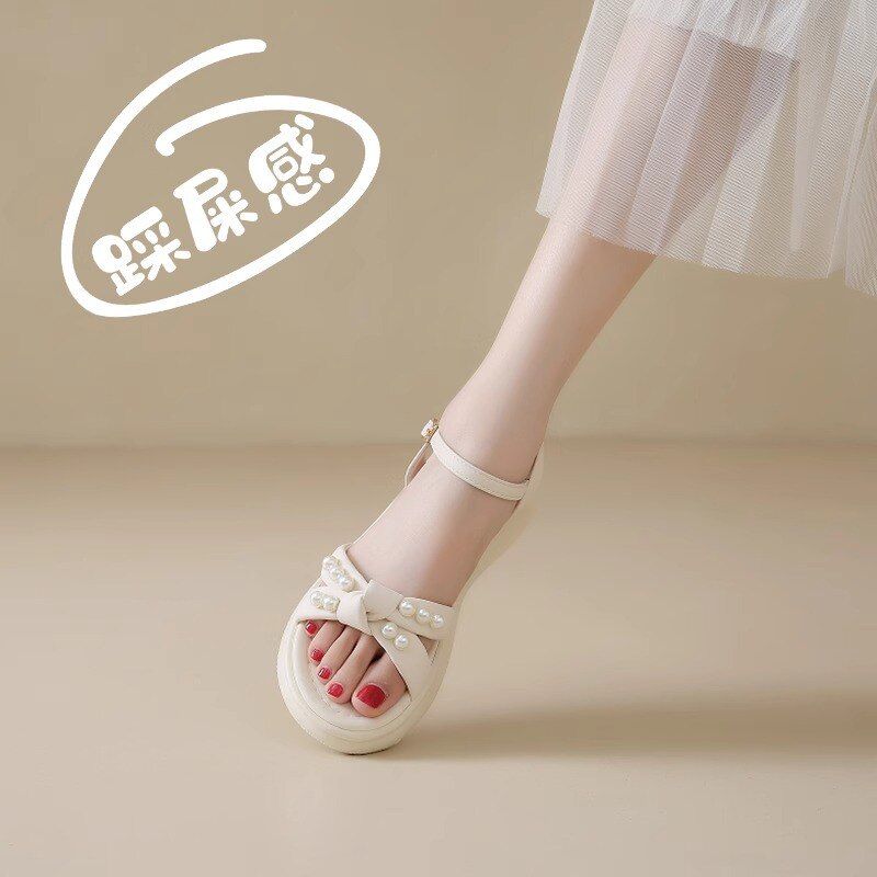 时尚感软底女鞋外凉鞋平底裙子