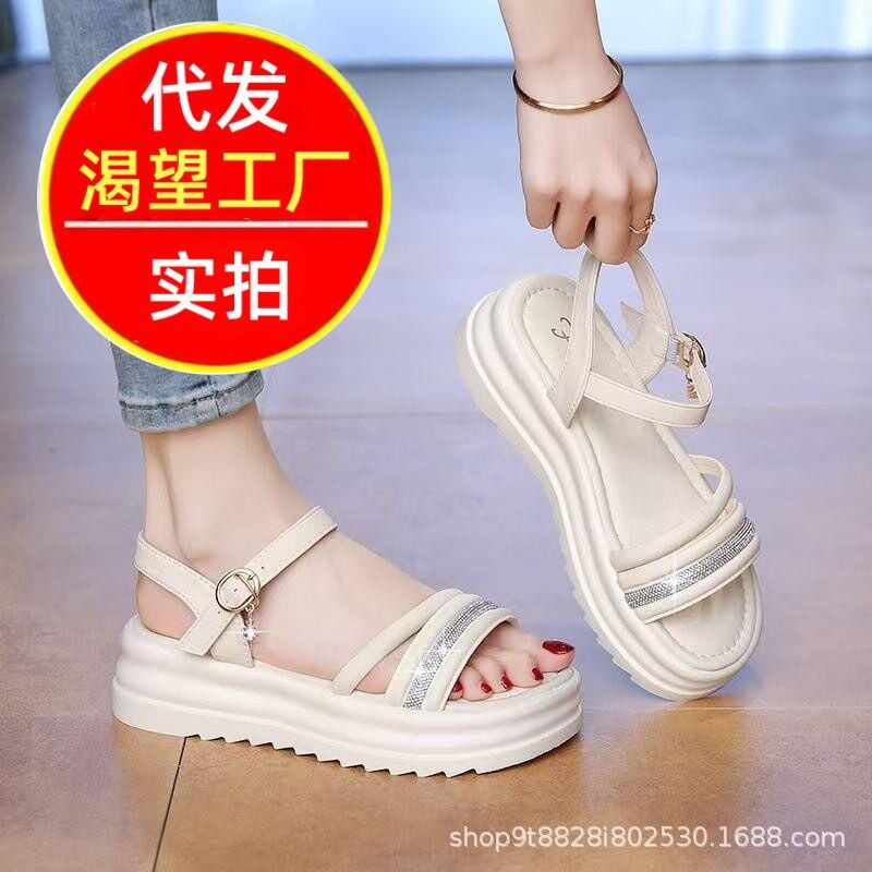新款仙女平底凉鞋女年时尚罗马