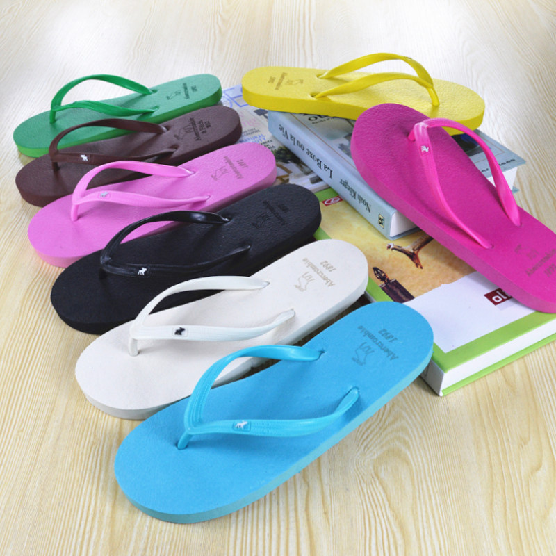 夏季男士女生人字托鞋夏天低跟平底黑 白 绿 黄 蓝 粉红 色 咖啡