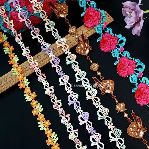 日单水溶蕾丝花边玫瑰蝴蝶结