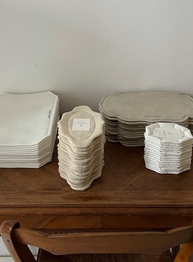 「pata studio」全麻 亚麻 手工 餐具垫  杯垫