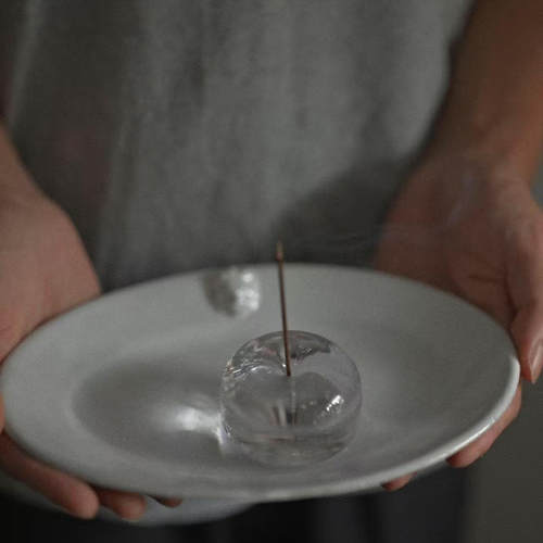 patastudio玻璃球形香插镇纸