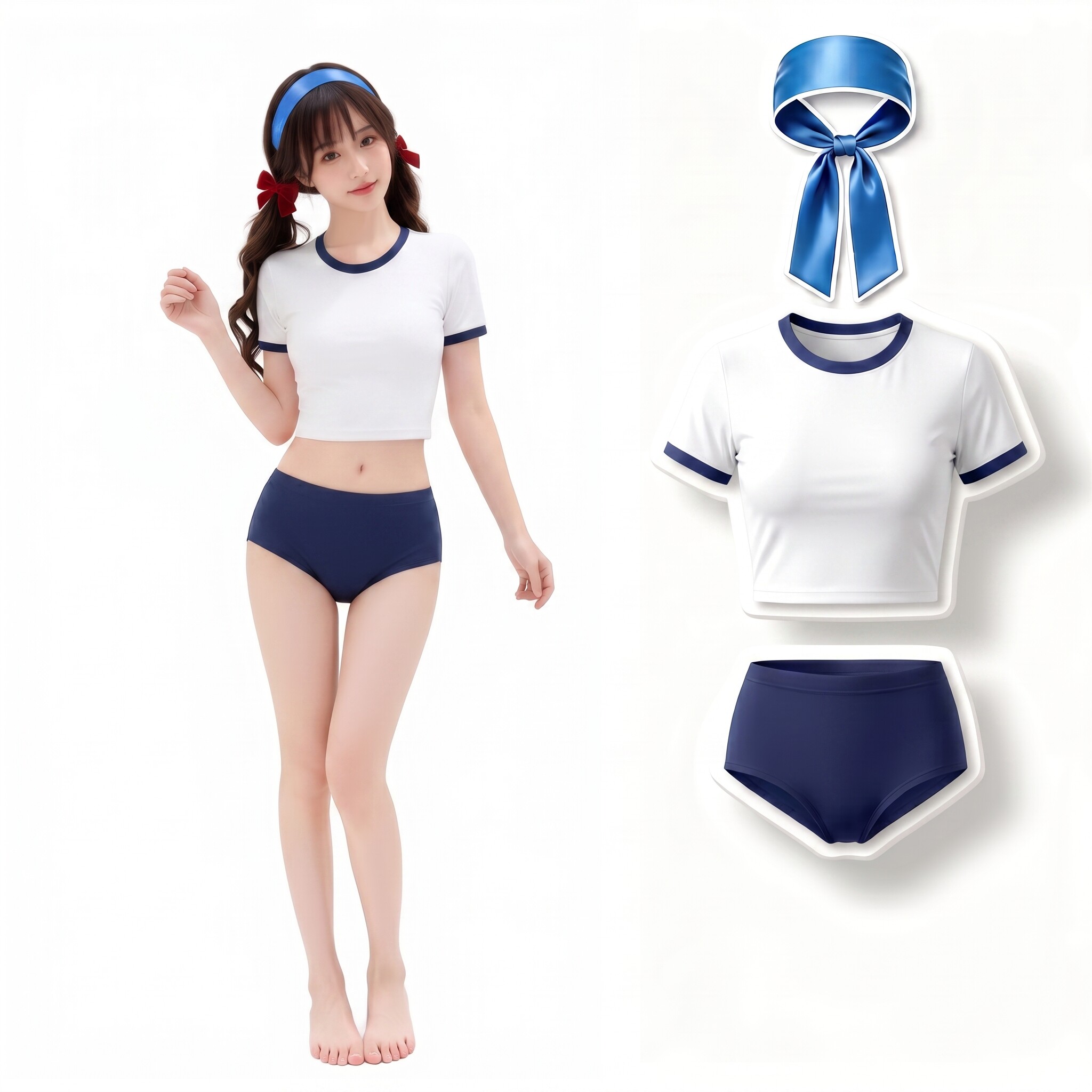 日系校园学生分体泳衣女运动体操服保守沙滩温泉小胸聚拢度假套装