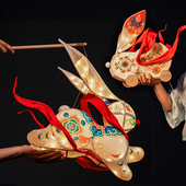 王 手创 春节兔子灯手工diy手提灯笼2026新年竹编花灯古风发光