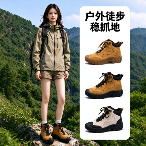 增高厚底马丁靴女真皮小个子2026新款秋季户外防水徒步登山工装靴