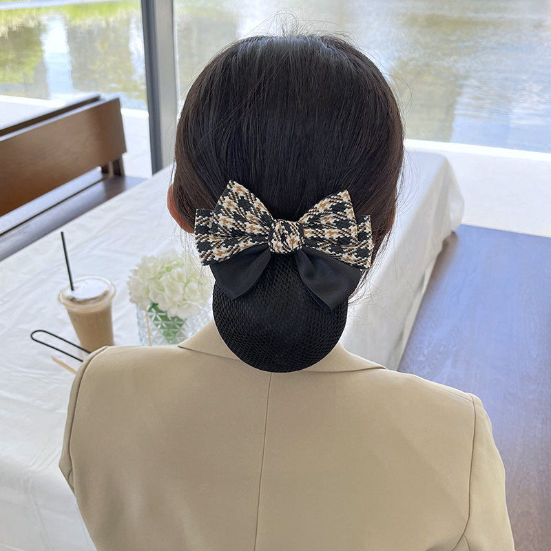 头花女网兜护士职业发网空姐银行工作盘头发头饰发饰品2024年新款