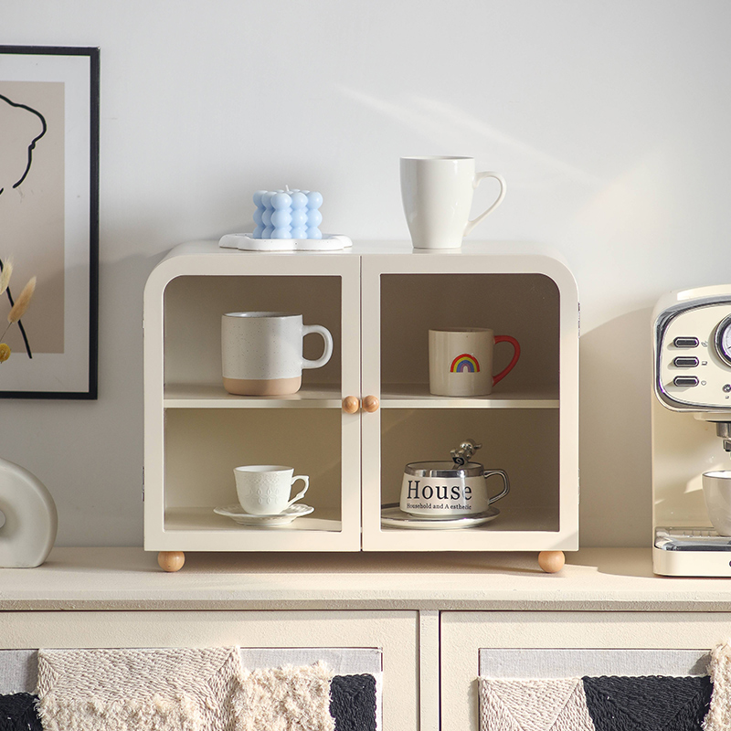 防尘咖啡柜茶具收纳柜