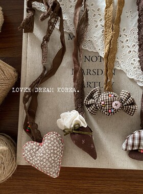 韩版新款秋冬塞棉布艺项链卡通兔子糖果BB夹女童装饰拍照项链道具