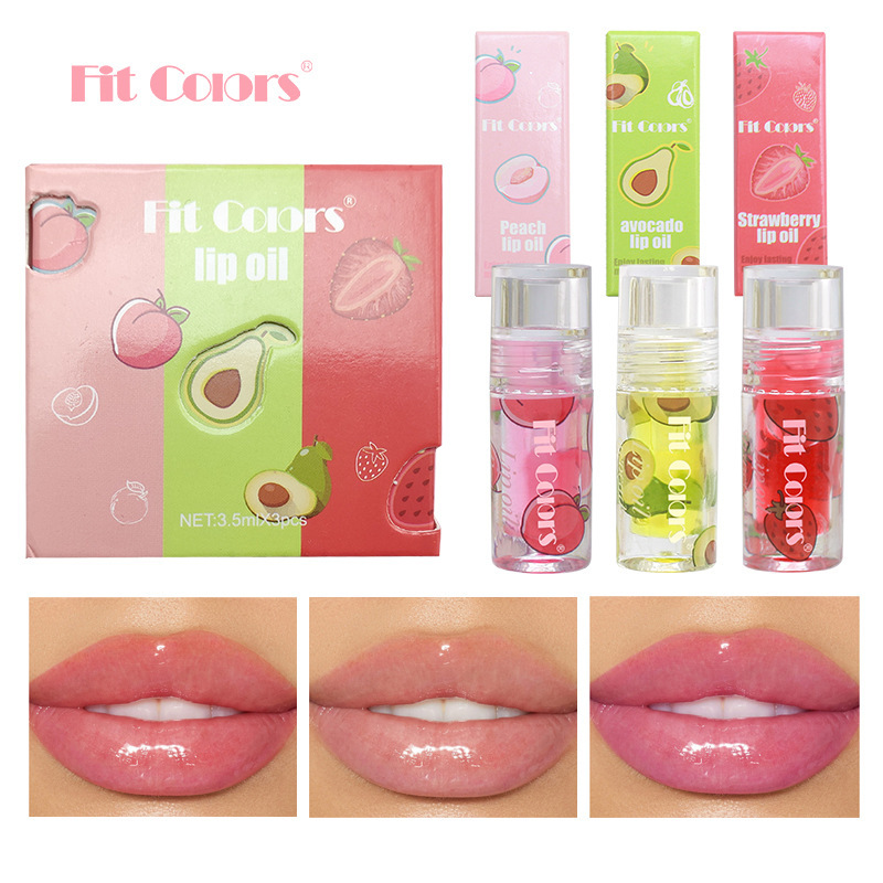 Fit Colors3支水果唇油套装 滋润保湿透明水光护唇油唇彩唇蜜彩妆