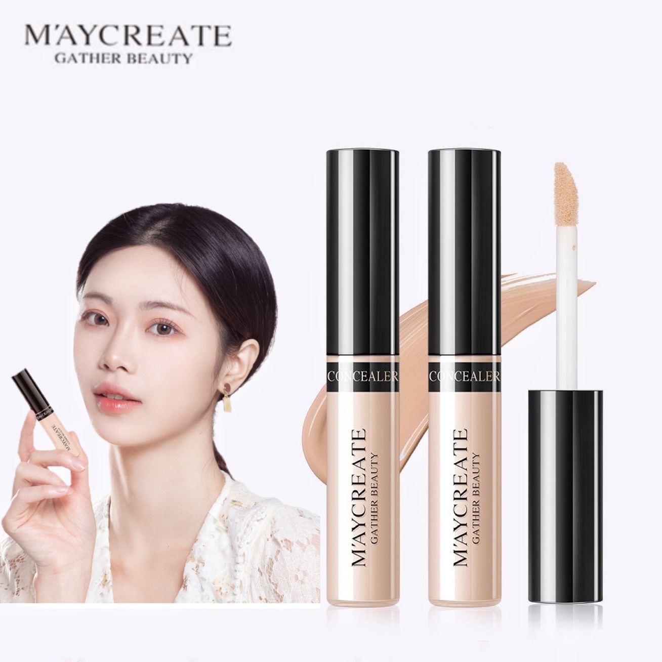 Maycreate健美创研遮瑕膏笔棒遮斑遮盖痘印痘痘斑点脸唇部打底液