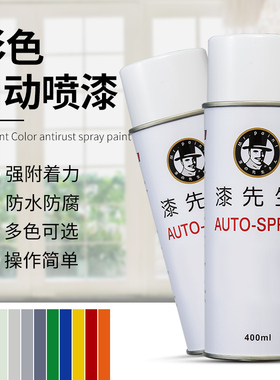 不锈钢喷漆318金属镀铬自喷漆36银哑光黑亮光黑白金红色手摇喷漆