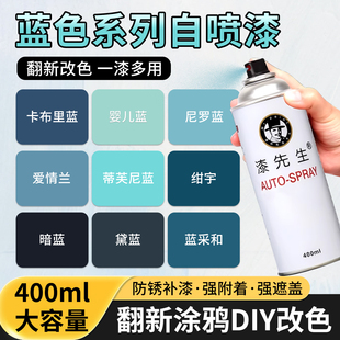 蓝色系列自喷漆金属漆改色修复漆防锈防腐涂鸦家具翻新改色喷漆