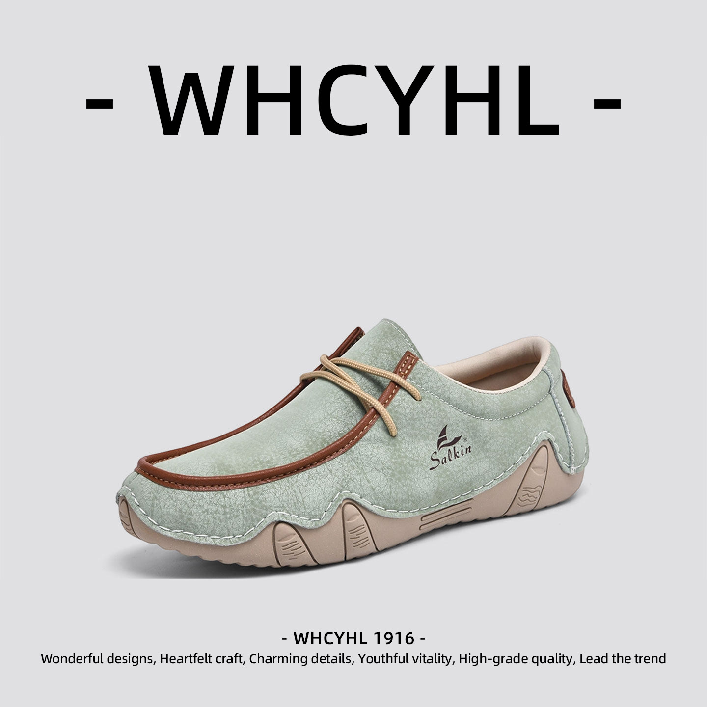 【轻奢潮牌】WHCYHL男2026春季新款软底一脚蹬大码46乐福鞋豆豆鞋,流行男鞋,单鞋,淘宝优惠券,粉丝福利购,淘宝优惠卷