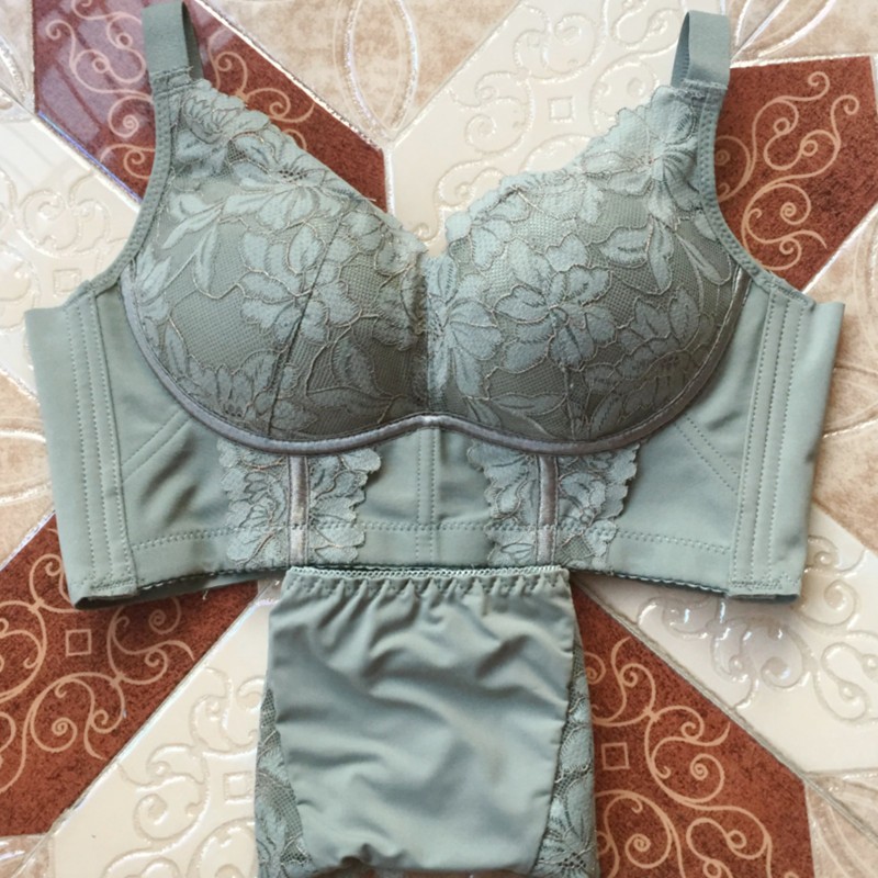 内衣女小胸聚拢薄款无钢圈调整型矫正文胸套装收副乳防下垂5排扣