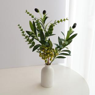 仿真花假花绿植小摆件仿真尤加利叶橄榄枝盆栽场景布置客厅装饰品