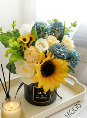 向日葵绿植假花仿真花摆设客厅餐桌花装饰摆件高端摆花高级仿生花