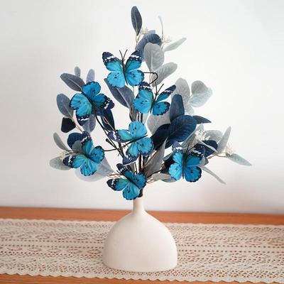 仿真花枯枝蝴蝶室内布景装饰