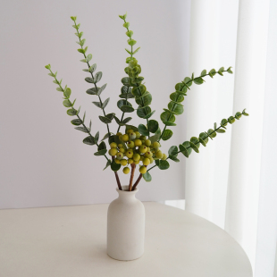 清新仿真绿植橄榄枝浆果桌面摆件创意绿植装饰品绿植假花桌面摆设