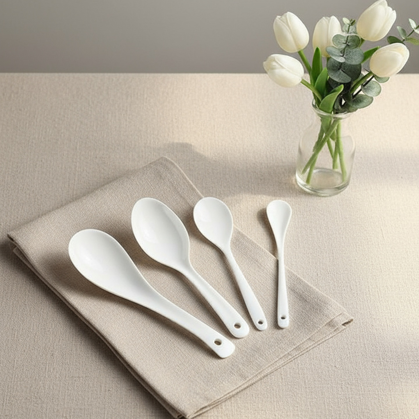 ABOUT骨瓷汤勺酸奶勺家用