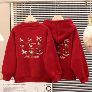 180 儿童加绒卫衣2025新款 男童加厚保暖帅气潮 120