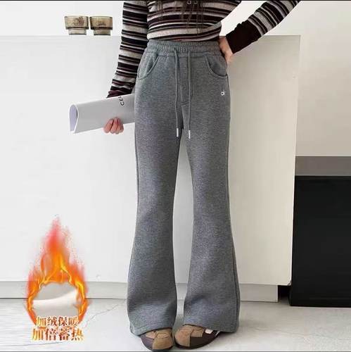 TT2505 女童极简百搭卫裤中大童冬韩版微喇裤休闲喇叭裤加绒