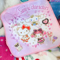 Cute pure cotton Melody bouncy rabbit baby hand towels, mini square towels, kindergarten small square towels for export to Japan thumbnail 4
