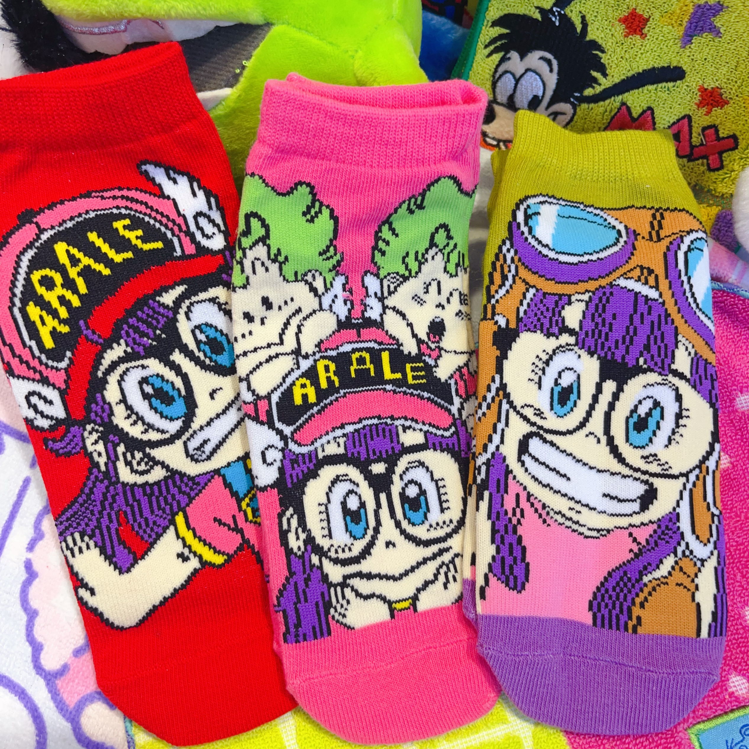 出口新品动漫周边阿拉蕾arale卡通袜女袜短袜可爱糖果色女士袜子