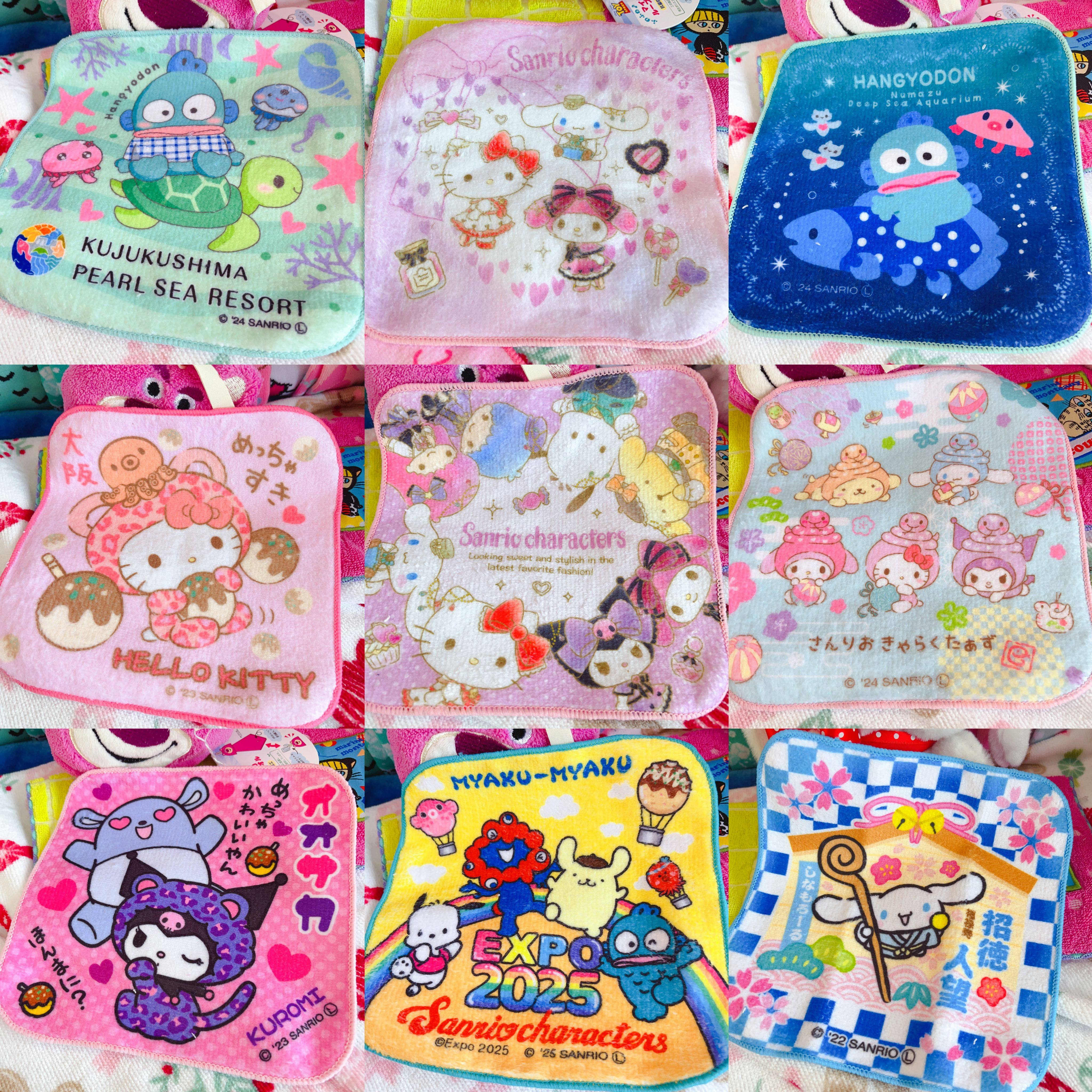 出口日本可爱纯棉美乐蒂丑鱼Kitty宝宝擦手巾迷你幼儿园小方巾,居家布艺,手巾/手帕,淘宝优惠券,粉丝福利购,淘宝优惠卷