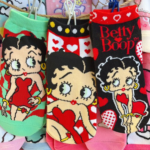 出口日本新品可爱贝蒂betty boop美式复古短筒袜女袜女士袜子