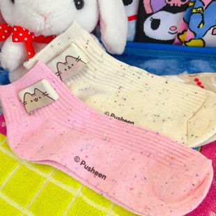 可爱pusheen胖吉猫短筒袜女袜女士袜子涤棉 出口欧单新品