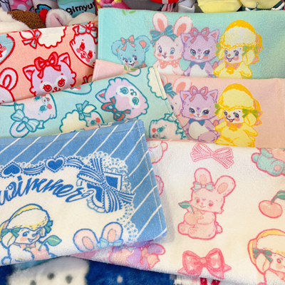 出口日系swimmer复古卡通毛巾 可爱兔子猫咪少女心吸水洗脸面巾