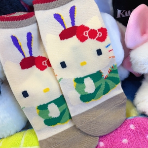 出口春夏HelloKitty×好饿的毛毛虫袜子短筒袜 日系少女心女袜
