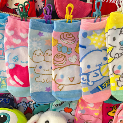 出口日系低帮夏季短袜女袜短筒袜玉桂狗大耳狗可爱女士袜子卡通袜