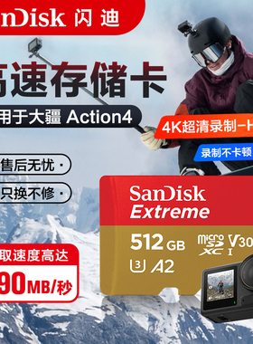 闪迪256g红金tf卡适用大疆action4/6内存卡action5pro高速存储卡