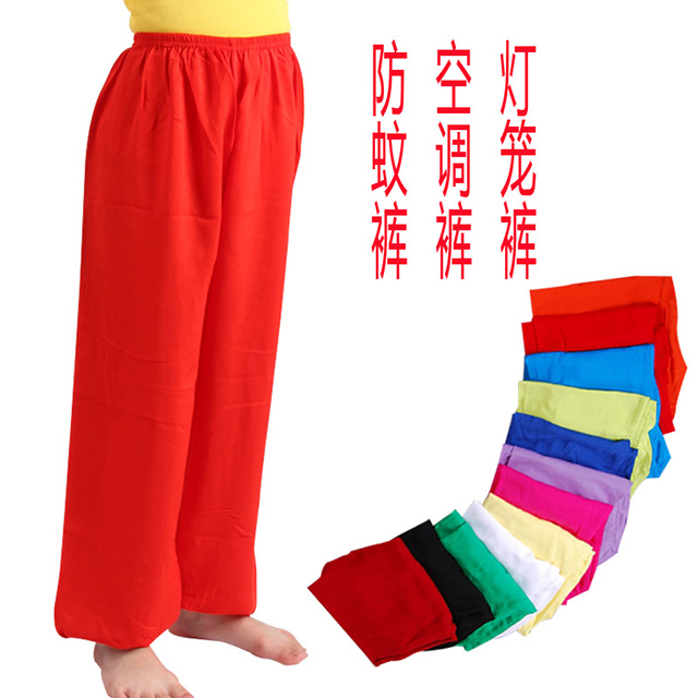儿童棉绸灯笼裤夏男女童中大童睡裤绵绸防蚊裤超薄裤空调裤舞蹈裤