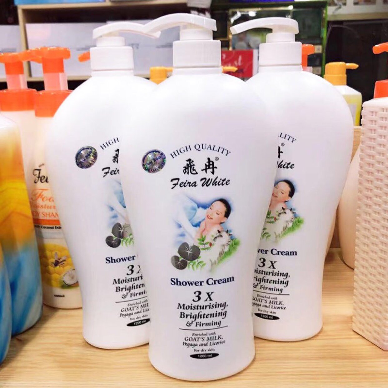 正品马来西亚原装进口飞冉羊奶滋沐浴露