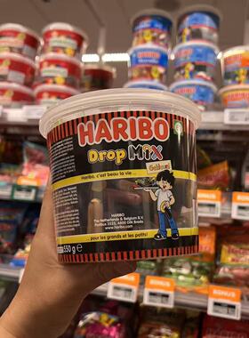 现荷兰进口德国哈瑞宝Haribo drop mix全家福水果甘草混合Q软糖