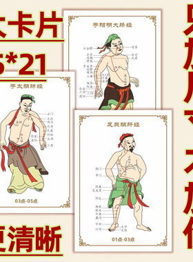 人体重要穴位贴卡片中医穴位