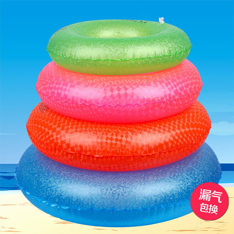 加厚荧光圈游泳圈成人充气泳圈男女大人儿童小孩腋下圈加大浮力圈