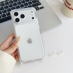 适用苹果17手机壳带绳iphone17promax斜挎可背17pro四角开孔15透明14手提16手腕13背包式精孔全包摄像头新款