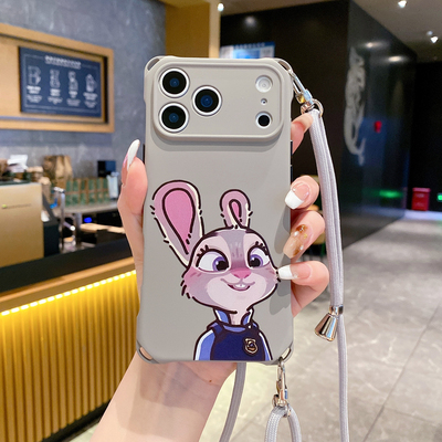 疯狂动物城适用苹果17promax手机壳四角开孔新款iPhone17pro透明磁吸16高级感支架15p全包带挂绳情侣可爱防摔