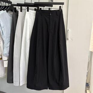 高腰显瘦百搭宽松纯色直筒阔腿长裤 休闲裤 新款 韩版 子 女2025春夏季