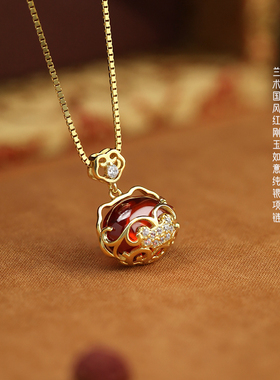 兰术925银闪O链女如意项链