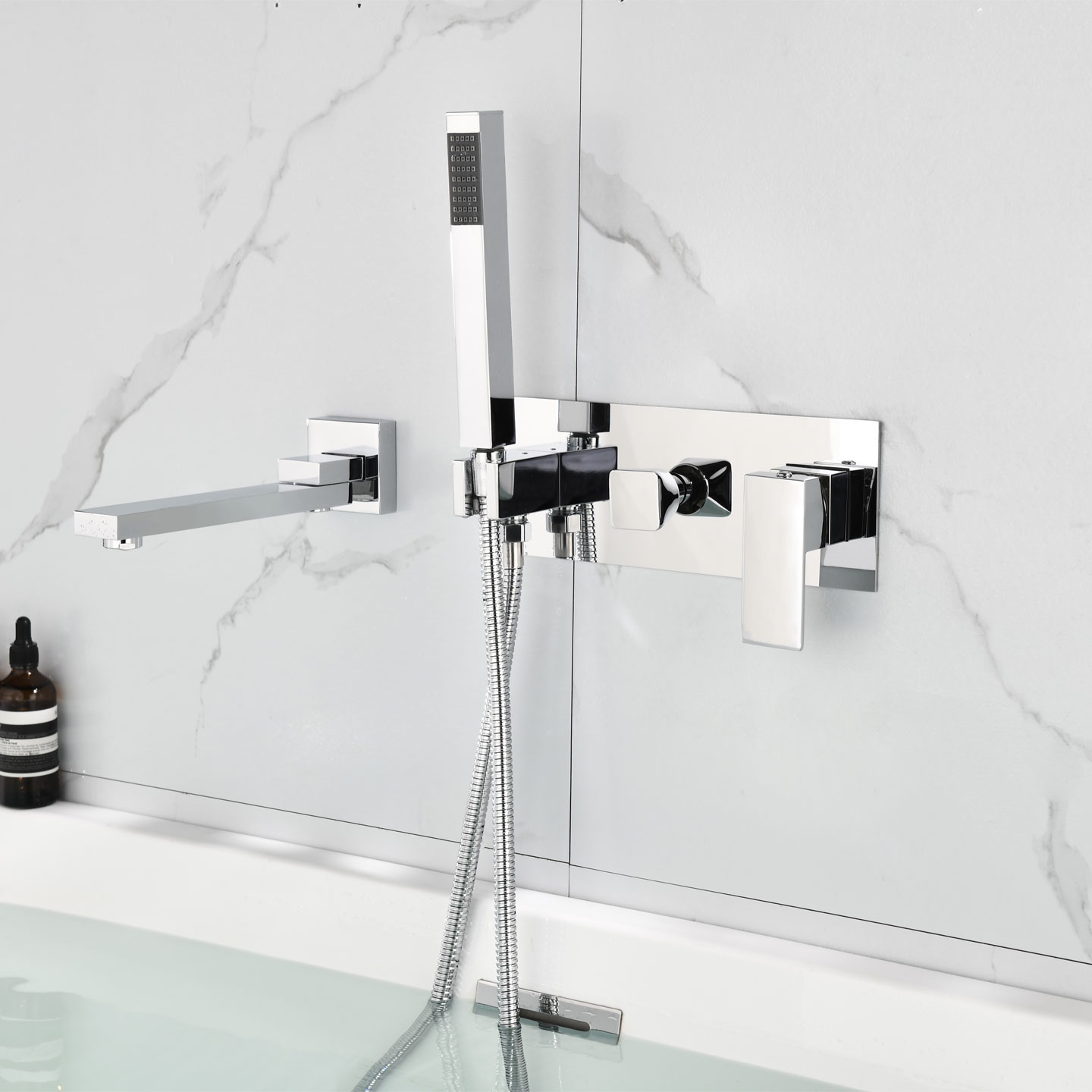 全铜入墙浴缸龙头家用冷热水龙头