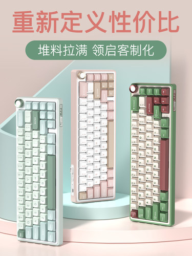 RK ROYAL KLUDGE R65客制化三模机械键盘RGB小型便携MINI无线蓝牙